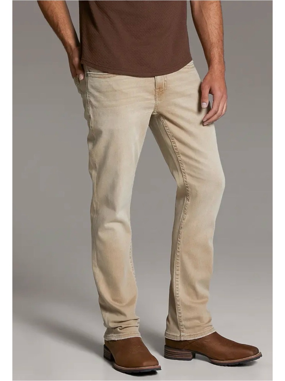 BKE Casuals Jake Straight Leg Stretch Pants Bauer 5 Khaki Size 36 XL